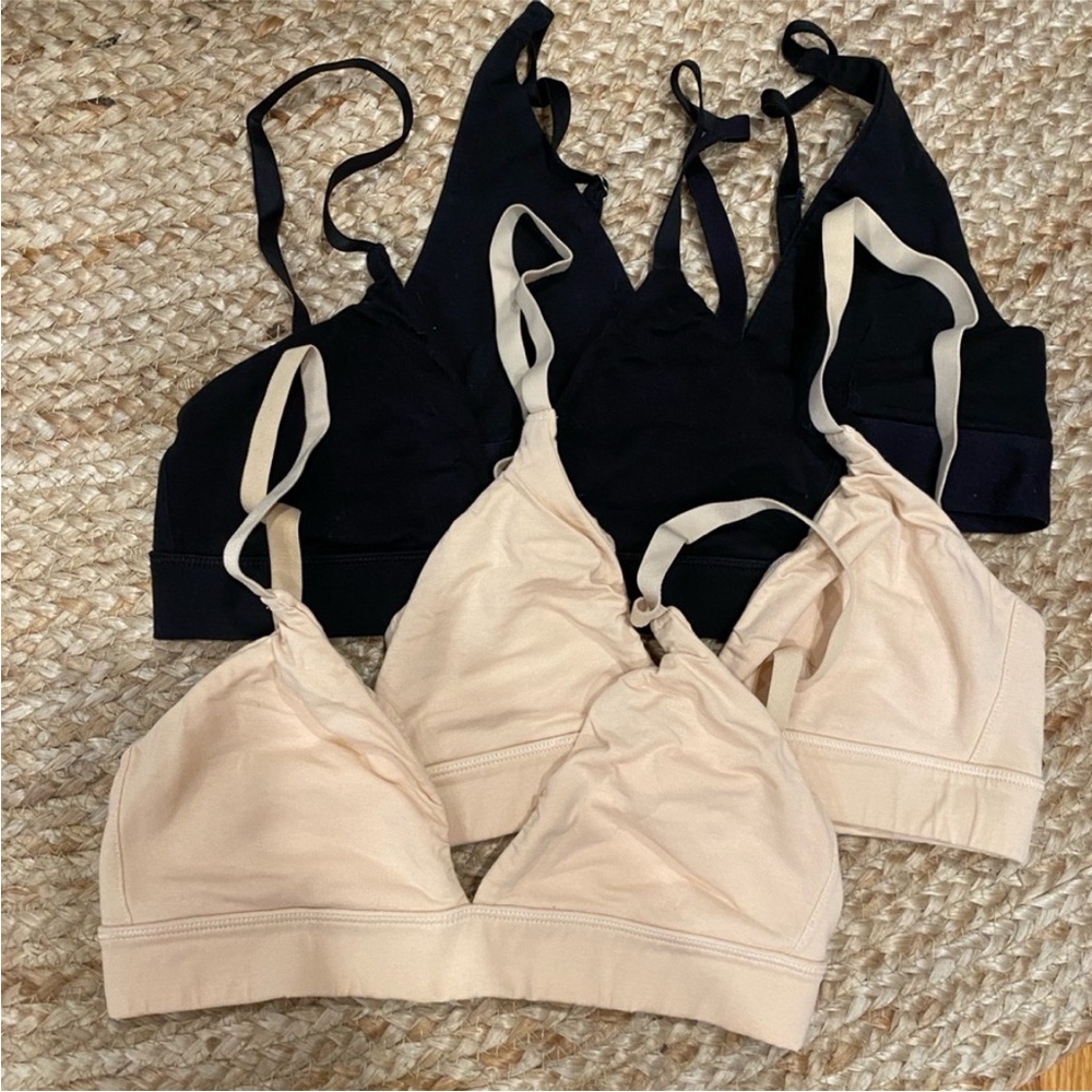 Set of 2 Organic Basics Core Triangle Bralette size S
